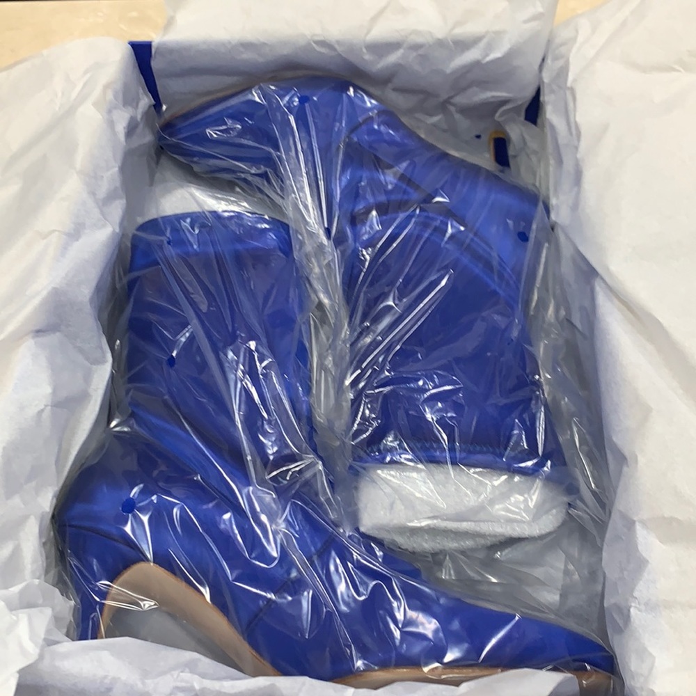 STUART WEITZMAN SATIN STRETCHY BOOTS ROYAL BLUE MADE IN SPAIN SZ EU 38,38.5,39 - Picture 10 of 10